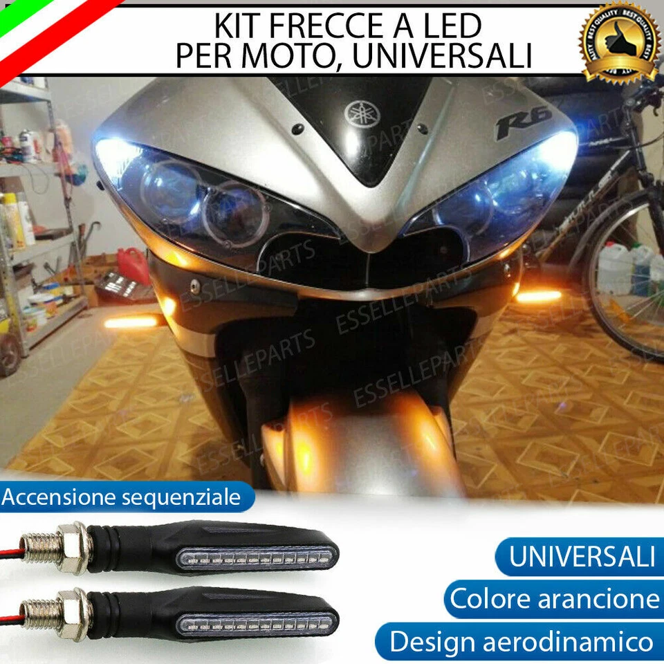 COPPIA FRECCE LED MOTO 12 LED SUZUKI INDICATORE DIREZIONE PROGRESSIVE - Immagine 1 di 4
