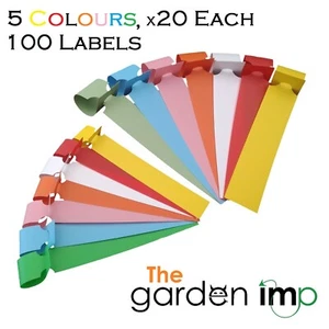 100 Loop Lock Labels Mixed Coloured Plant Garden Self Tie Marker ID Name Tags UK - Picture 1 of 5