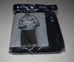 Stafford Comfort Cotton Knit Boxers 4 Pack Navy Gray Men's Size XXL - Picture 1 of 2