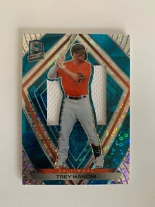 2020 Panini Spectra Swatches Neon Blue #8 Trey Mancini 07/99 Baltimore Orioles - Picture 1 of 2
