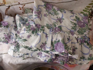 Lavender Roses & Ribbons Twin Size Bedspread & Matching Curtains Collections - Picture 1 of 2