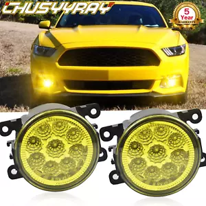 Pair 4" Bumper LED Fog Lights Amber Yellow For 2014-2019 Ford Fiesta 1.0L 1.6L - Foto 1 di 10