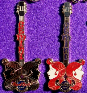 PROTOTYPE VEGAS BIRTHDAY GEMINI BLACK FACE TWIN GIRLS GUITAR Hard Rock Cafe PIN - Picture 1 of 1