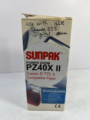 Sunpak PZ40X II Power Zoom i-TTL AutoFlash Hot Shoe Mount for Canon Cameras - Image 1 of 4