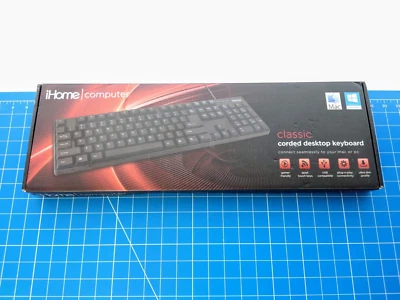 iHome IH-K301 Classic Corded Quiet Touch Slim Full Size USB Desktop Keyboard - Image 1 of 2