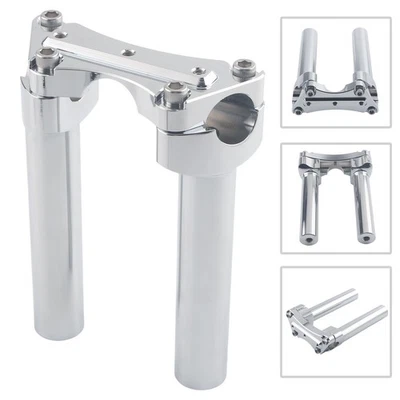 6.5" CNC Handlebar Risers w/ Top Clamp Kit For Harley Dyna Street Bob Softail - Image 1 of 4