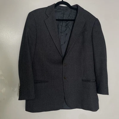 Chaqueta Blazer Abrigo Deportivo 40R Armani Collezioni Lana Tweed a Cuadros Dientes Foto 1 de 4