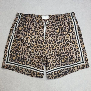 Mavrans Shorts Mens XL Leopard Print Stretch Performance Swim Trunks Lined - Picture 1 of 13