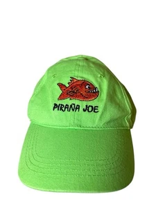 Pirana Joe Aruba Fish Beach Adjustable Hat “KIDS”Lime green w/orange embroidery - Picture 1 of 8