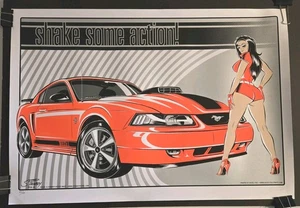 Poster auto Stainboy 2004 Shake Some Action arancione Mustang numero firmato #42/100 - Foto 1 di 6