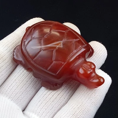 Excelente tortuga de piedra Netsuke, tono marrón, de Japón Foto 1 de 4