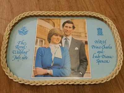 1981 Vintage H.R.H Prince Charles And Lady Diana Spencer  Tea Serving Tray - Image 1 of 4