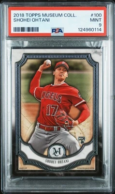 2018 Topps Museum Collection Rookies #100 Shohei Ohtani RC SP LAD #17 MVP PSA 9 - Image 1 of 2