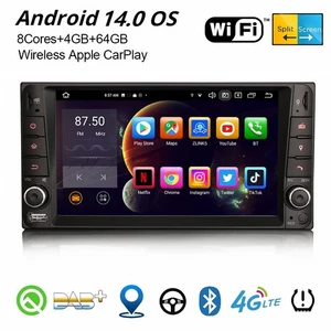 64GB Android 14 DAB+ Autoradio Navi Carplay Wifi Toyota RAV4 Corolla Hilux Prado - Bild 1 von 20