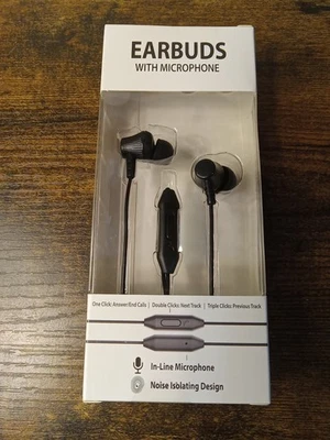 Earbuds w/ Microphone Wired Earbuds - Black - Image 1 of 3
