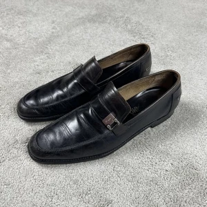 Salvatore Ferragamo Shoes Mens Size 10.5 Leather Loafers Gancini Bit Slip  Italy - Picture 1 of 15