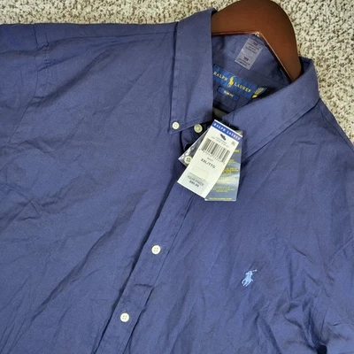 Ralph Lauren Mens XXL Navy Blue Slim Fit Button Down Long Sleeve Shirt - Image 1 of 4