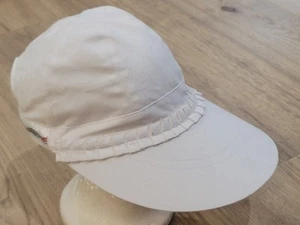 Weiße verstellbare lange/breite Damen-Schirmmütze Kappe mit Schirm gefüttert von Island Planet - Bild 1 von 6
