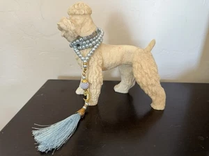 Vintage A Santini Alabaster Resin Pudel Hund Skulptur Made in Italy - Signiert - Bild 1 von 12
