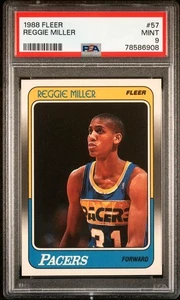 PSA 9 - 1988-89 Fleer # 57 Reggie Miller RC Indiana Pacers HOF - Picture 1 of 2