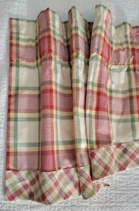 Custom Heavy Window Valance Lined Country Plaid Soft Scalloped 120x18 - Picture 1 of 15