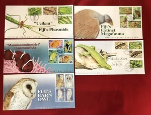 Fiji X 5 FDC 2006 búhos de granero megafauna fásmidos Moko Sari pez anémona - Imagen 1 de 1