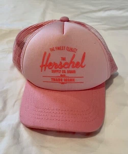 NWOT HERSCHEL Supply Co. Whaler Mesh Kids Pink Baseball Cap Hat Snapback O/S - Picture 1 of 7