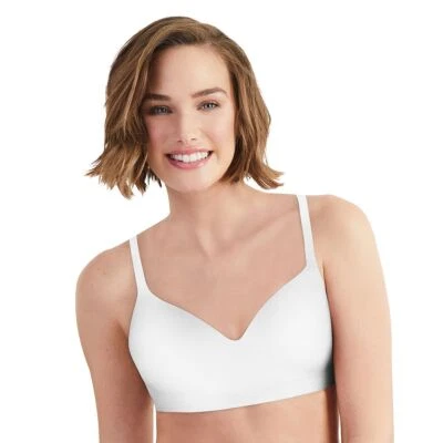 Hanes Ultimate No Dig with Lift Support Wirefree Bra DHHU41 White Sz.S,XS - Image 1 of 4