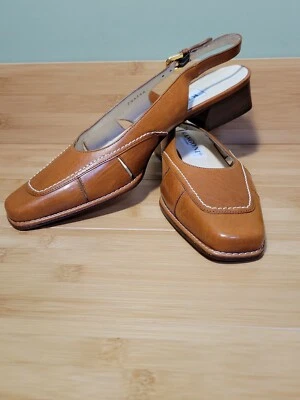 Zapatos RANGONI marrón/camel punta cuadrada Italia - diseño clásico 7AAAA Foto 1 de 4