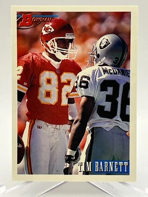 1993 Bowman NFL Football Card #167 Tim Barnett WR #82 Kansas City Chiefs - Image 1 of 2