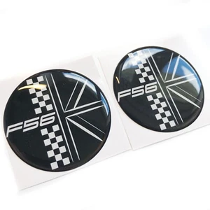 F56 Round Union Jack Auto 3D gewölbt Gel Aufkleber Abzeichen Flügel Emblem passt Mini Cooper - Bild 1 von 2