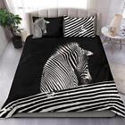 Zebra Black White Color Stripes Quilt Duvet Cover Set Queen Comforter Cover