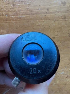 Lente microscopio Wild Heerbrugg 20x objetivo ocular ocular Suiza - Imagen 1 de 6