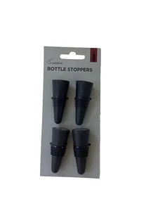 Rabbit ~ Black Bottle Stoppers ~ Set of 4 - Picture 1 of 3