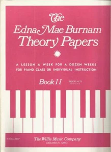 Edna Mae Burnam Theory Papers Book II Children Written Piano Teaching Worksheets - Picture 1 of 1