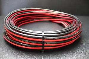 10 STÄRKE PRO 10 FUSS ROT SCHWARZ REISSVERSCHLUSS KABEL AWG KABEL STROM ERDLITZE KUPFER AUTO - Bild 1 von 8