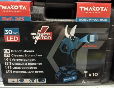 MAKOTA Forbice  Cesoia  Da Potatura 30mm Display Doppia Batteria E Valigetta - Immagine 1 di 2