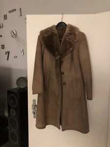 Winter Mantel Damen echt Leder Fell beige 36/38 M - Bild 1 von 6