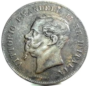 Vittorio Emanuele II (5 CENTESIMI) 1861 BOLOGNA - Picture 1 of 9