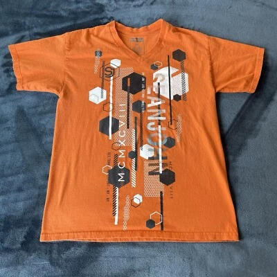 Camiseta de hombre Sean John manga corta naranja cuello en V mediana Foto 1 de 4