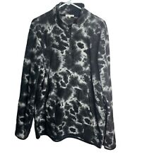 Threads 4 Thought 1/2 Zip Pullover Mens XL Long Sleeve Black Tie Dye Fleece