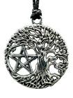 Tree of Life Pentacle Necklace Pentagram Pendant Pagan Wiccan Witchcraft Corded