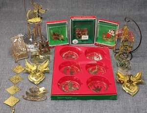 GRUPO DE 18 adornos navideños de latón de colección TAIWÁN, pájaros juguetes ángeles en muy buen estado - Imagen 1 de 17