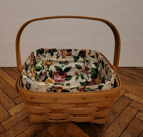 LONGABERGER BASKET Floral Liner Easter Signed/Dated 1994 Small Cover