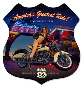 Golondrina azul - Letrero de metal vintage, PINUP, NO FIRMADO por Greg Hildebrandt - Imagen 1 de 3