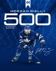 Foto de hockey Morgan Reilly 500 puntos de carrera Toronto Maple Leafs 8x10 NHL - Imagen 1 de 1