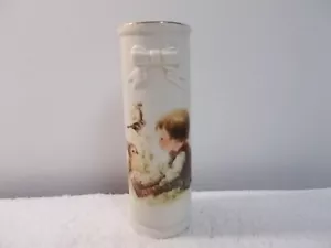 Vintage 1979 Enesco Brandywine Boy Bunny Rabbit Birds 6" Tall Porcelain Vase - Picture 1 of 8
