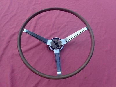 1964-67 MoPar simulated woodgrain steering wheel, nice! 2530250 Dodge Plymouth - Image 1 of 4