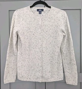 Lands End Women’s Gray Donegal Cashmere Cardigan Sweater Size Small Petite NEW - Picture 1 of 16