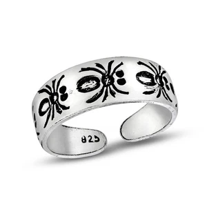 AeraVida 925 Sterling Silver Mystic Spider Band Toe or Pinky Ring - Picture 1 of 6